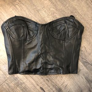 NWT PJK Crop Leather Top